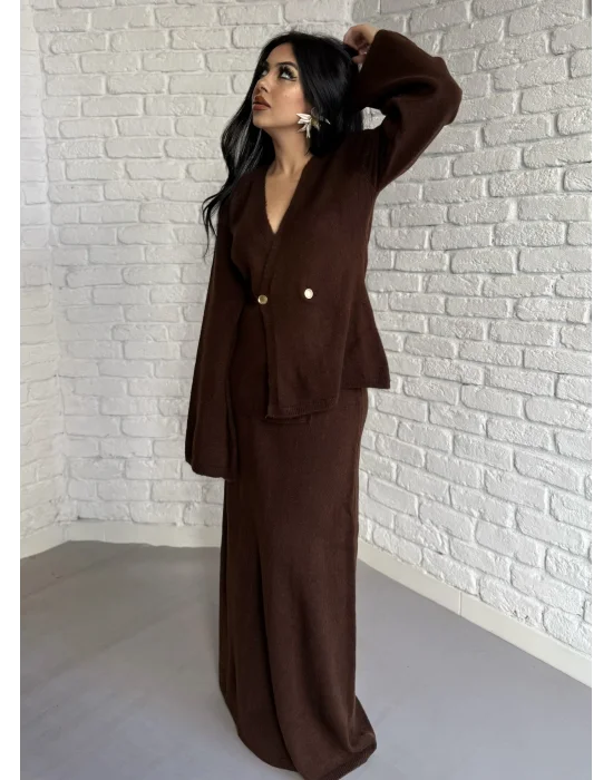 Kadın Triko Hırka Ve Max Boy Etek Takım