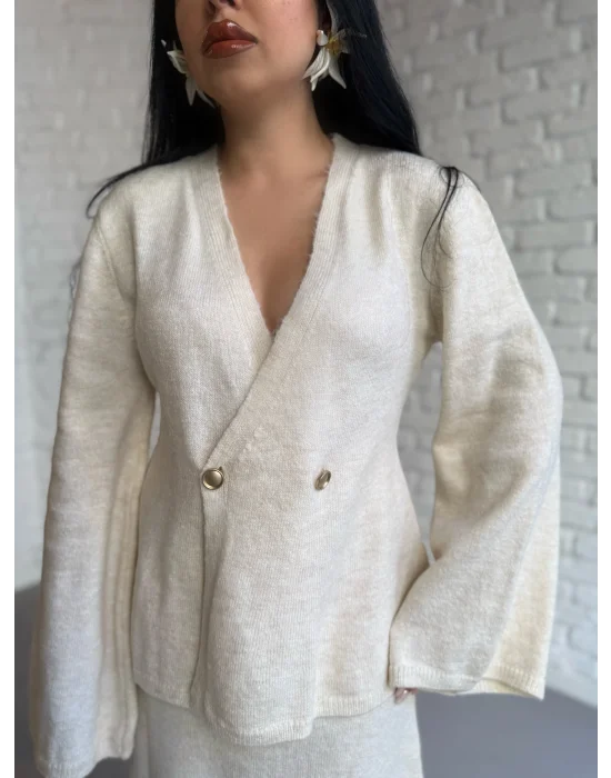 Kadın Triko Hırka Ve Max Boy Etek Takım