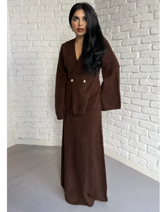 Kadın Triko Hırka Ve Max Boy Etek Takım