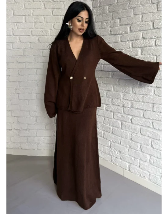 Kadın Triko Hırka Ve Max Boy Etek Takım