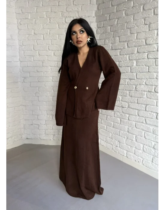 Kadın Triko Hırka Ve Max Boy Etek Takım