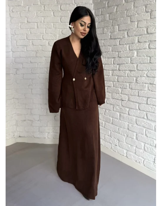 Kadın Triko Hırka Ve Max Boy Etek Takım