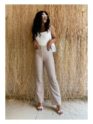 Kadın Desenli Bol Paça Pantolon