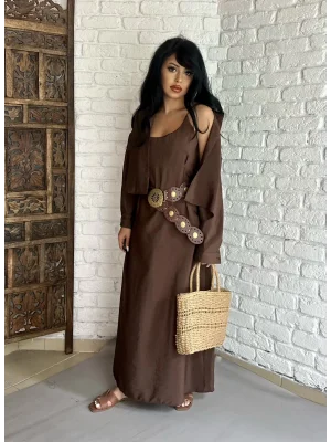 Kadın Askılı Elbise Ve Gömlek İkili Takım