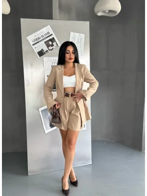 Kadın Blazer Ceket Ve Şort Takım