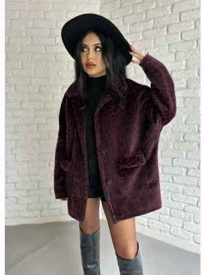 Kadın Çift Kapaklı Fox Kumaş Kürk Kaban