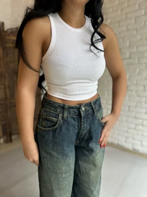 Kadın DILVIN Halter Yaka Fitilli Crop Büstiyer