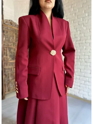 Kadın Gold Düğmeli Blazer Ceket