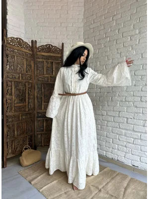 Kadın Hakim Yaka Astarlı Tasarım Fisto Elbise