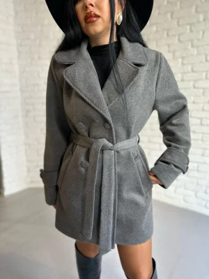 Kadın Kaşmir Dokulu Astarlı Kaşe Kaban