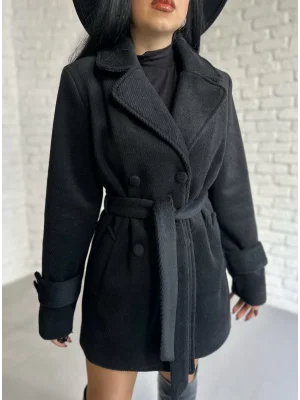 Kadın Kaşmir Dokulu Astarlı Kaşe Kaban