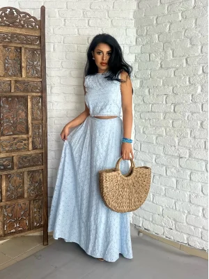 Kadın Özel Tasarım Bluz Ve Etek Fisto Takım