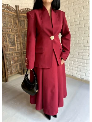 Kadın Pile Detaylı Kloş Midi Etek