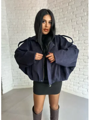 KADIN SÜET FERMUARLI BOMBER CEKET