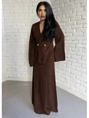 Kadın Triko Hırka Ve Max Boy Etek Takım