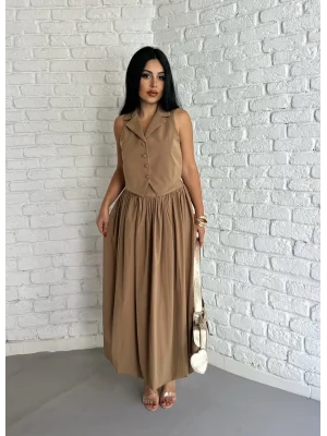 Kadın Yelek Ve Balon Etek Takım