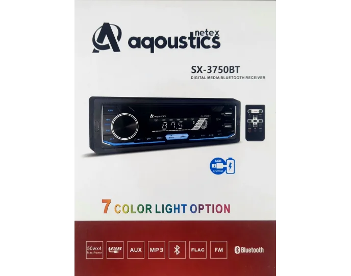 Aquostics Sx-3750,3650 Kumandalı Çift Usbli 7 Renkli Oto Teyp