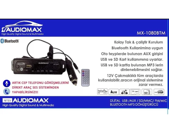 Audiomax Mx 1080BTM Aux dan Usb Dönüştürücü