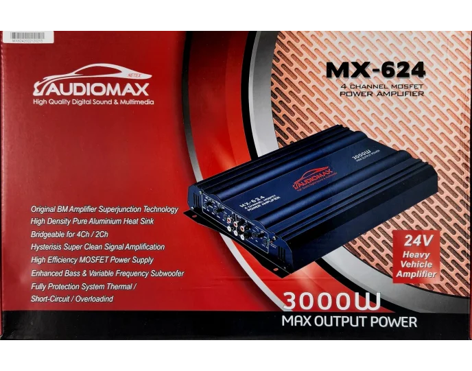 Audiomax MX 624 24v 4 Kanal Amfi
