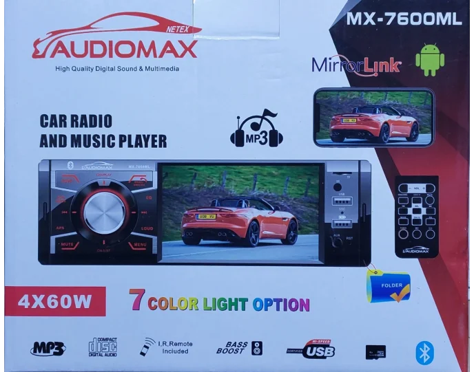 Audiomax MX 7600ML 4inc Ekranlı Oto Teyp