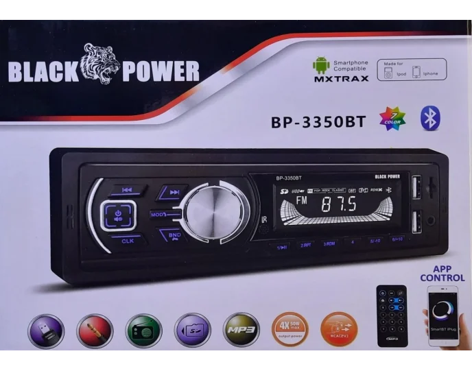 Black Power BP 3350BT Renk Değiştirebilen Oto Teyp