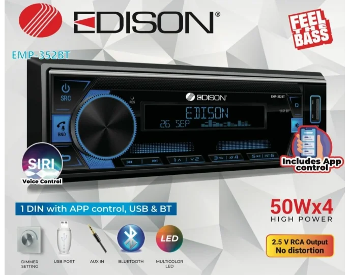 Edison Emp-352BT 4×50W Oto Teyp