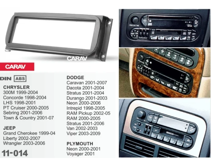 Jeep Grand Cherokee/Chrysler Tek Din Teyp Çerçevesi 1999-2004