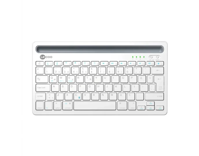 Lecoo BK100 Kablosuz Bluetooth Şarj Edilebilir Çoklu Cihaz ile Uyumlu Türkçe Q Klavye Beyaz
