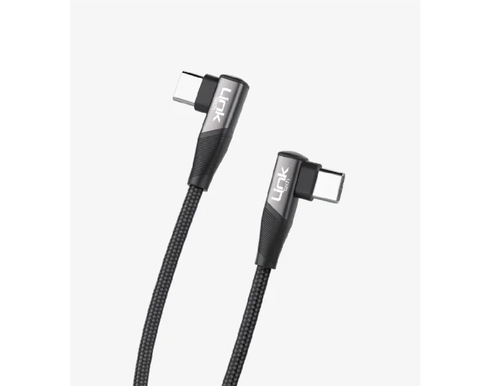 Linktech LCA-K595 90° Metal Başlıklı Çift Yönlü Type-C Şarj Kablosu 3A