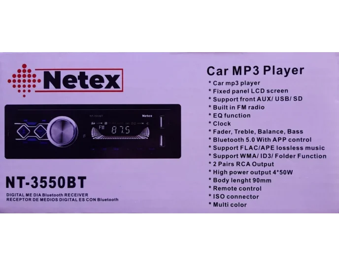 Netex NT 3550BT Oto Teyp 7 Renkli