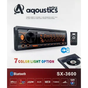 Aqoustics Sx-3600 Pioneer Kumandalı Çift Usbli 7 Renkli Oto Teyp