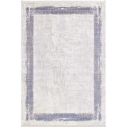 Black&Brown 11298 Doğal İplik Dikdörtgen Makine Halısı 200x290 - Mavi