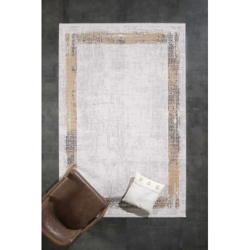 Black&Brown 11298 Doğal İplik Dikdörtgen Makine Halısı 200x290 - Sarı