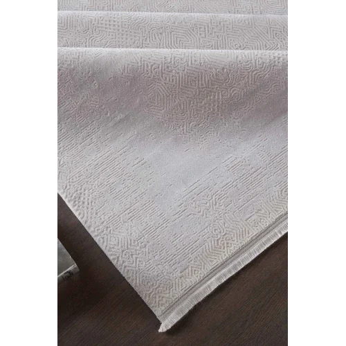 Black&Brown 13587 Dikdörtgen Doğal İplik Makine Halısı 160X230 - Beyaz