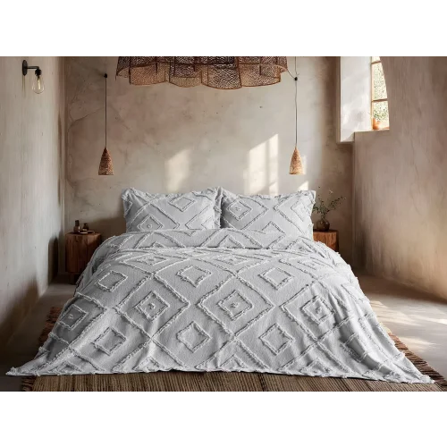 BOHERA YATAK ÖRTÜSÜ TEK KİŞİLİK AÇIK GRİ