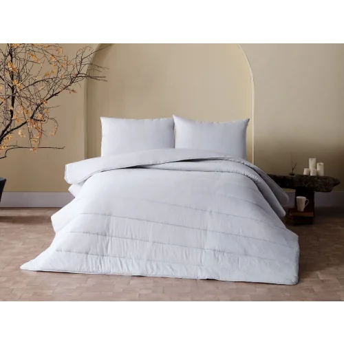 Cloudy Yorgan Seti Çift Kişilik - Açık Gri