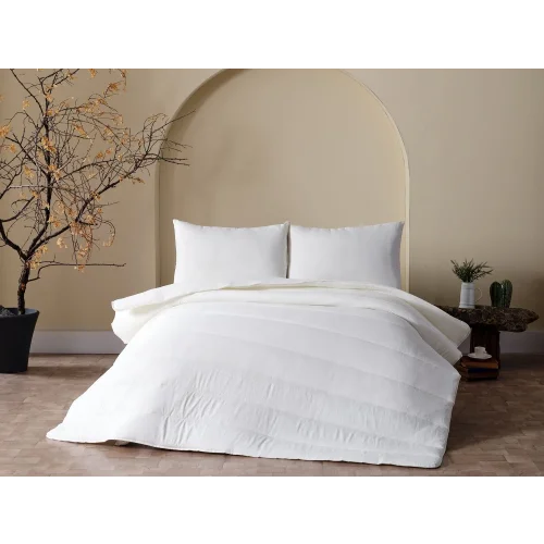 Cloudy Yorgan Seti Tek Kişilik - Ekru