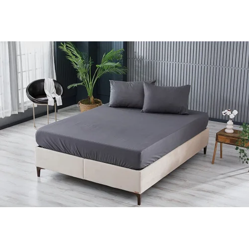 Colourful Fitted Çarşaf Tek Kişilik - Antrasit