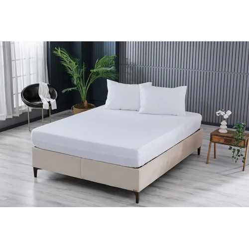 Colourful Fitted Çarşaf Tek Kişilik - Beyaz