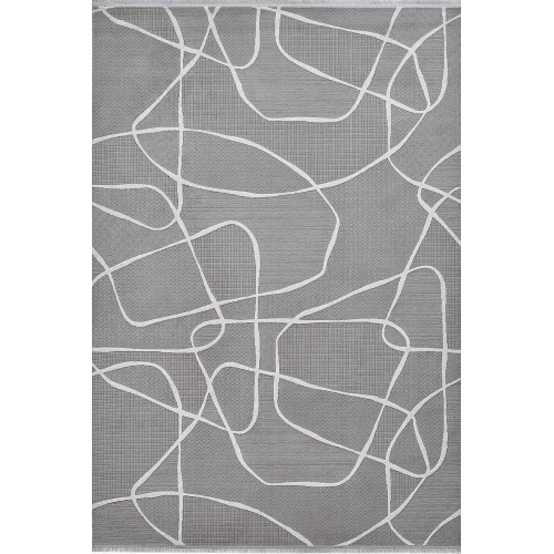 Deco Avior 17180 Dikdörtgen Geometrik Desenli Halı 160x230 - Gri