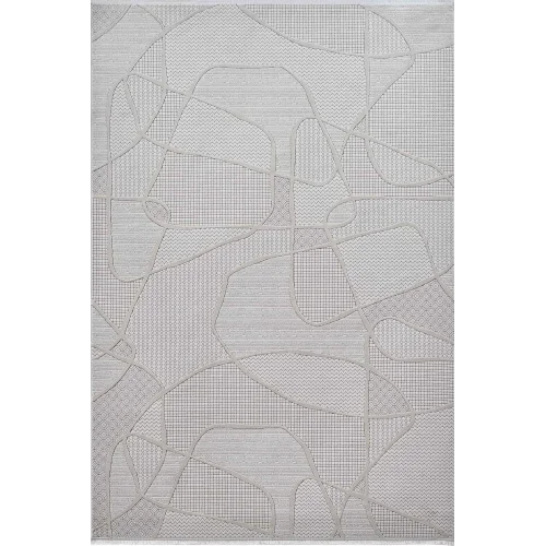 Deco Avior 17180 Dikdörtgen Geometrik Desenli Halı 160x230 - Krem