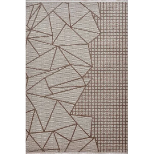 Deco Avior 17452 Dikdörtgen Geometrik Desenli Halı 200x290 - Bej