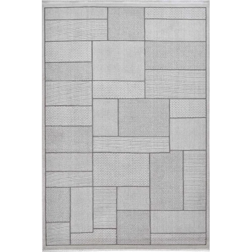 Deco Avior 17612 Dikdörtgen Geometrik Desenli Halı 200x290 - Krem
