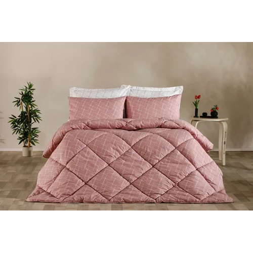 Easy Cotton Glimmer Comforter Set Tek Kişilik - Gül Kurusu