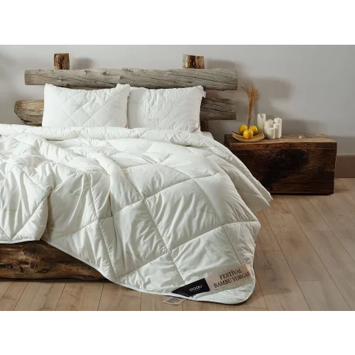 Festival Bambu Yorgan Tek Kişilik - Beyaz