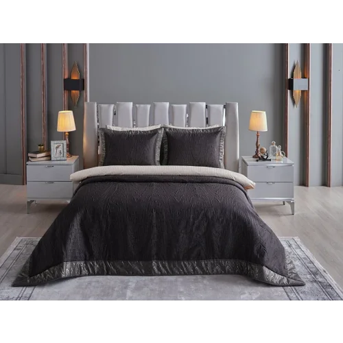 İntra Yatak Örtüsü Çift Kişilik - Siyah