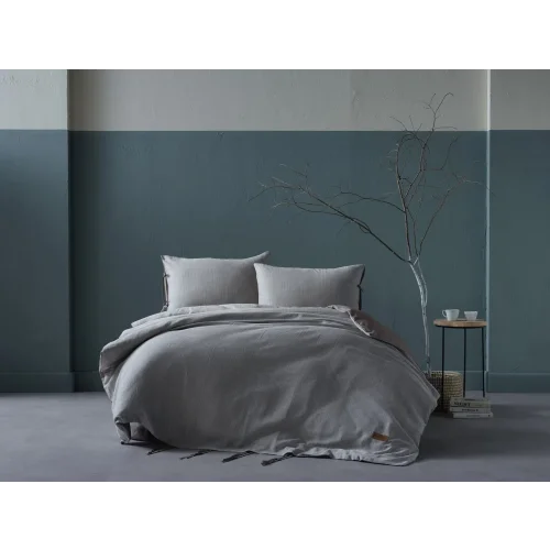 İpliği Boyalı Ahenk Nevresim Takımı Tek Kişilik - Kahve