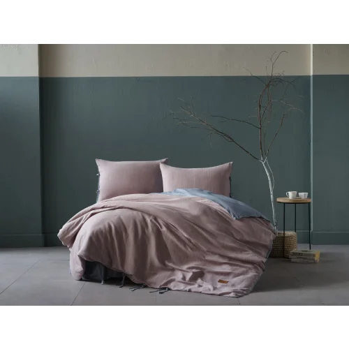 İpliği Boyalı Ahenk Nevresim Takımı Tek Kişilik - Mavi