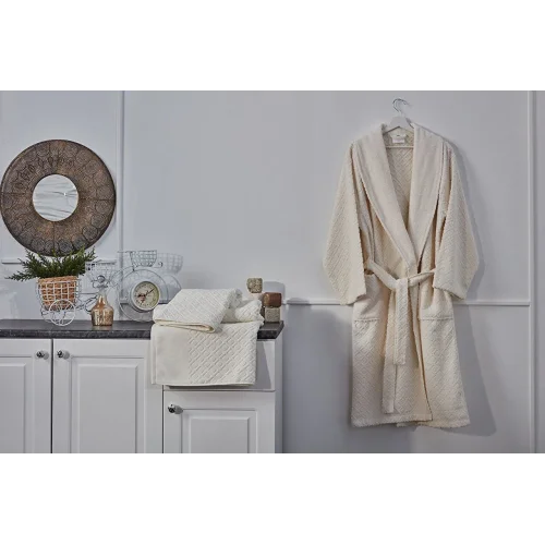 Luxury Bornoz S/M - 110 cm - Krem