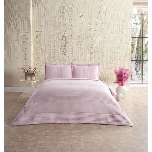 Multi Selection Nevresim Takımı + Yatak Örtüsü Diador Çift Kişilik - Pudra